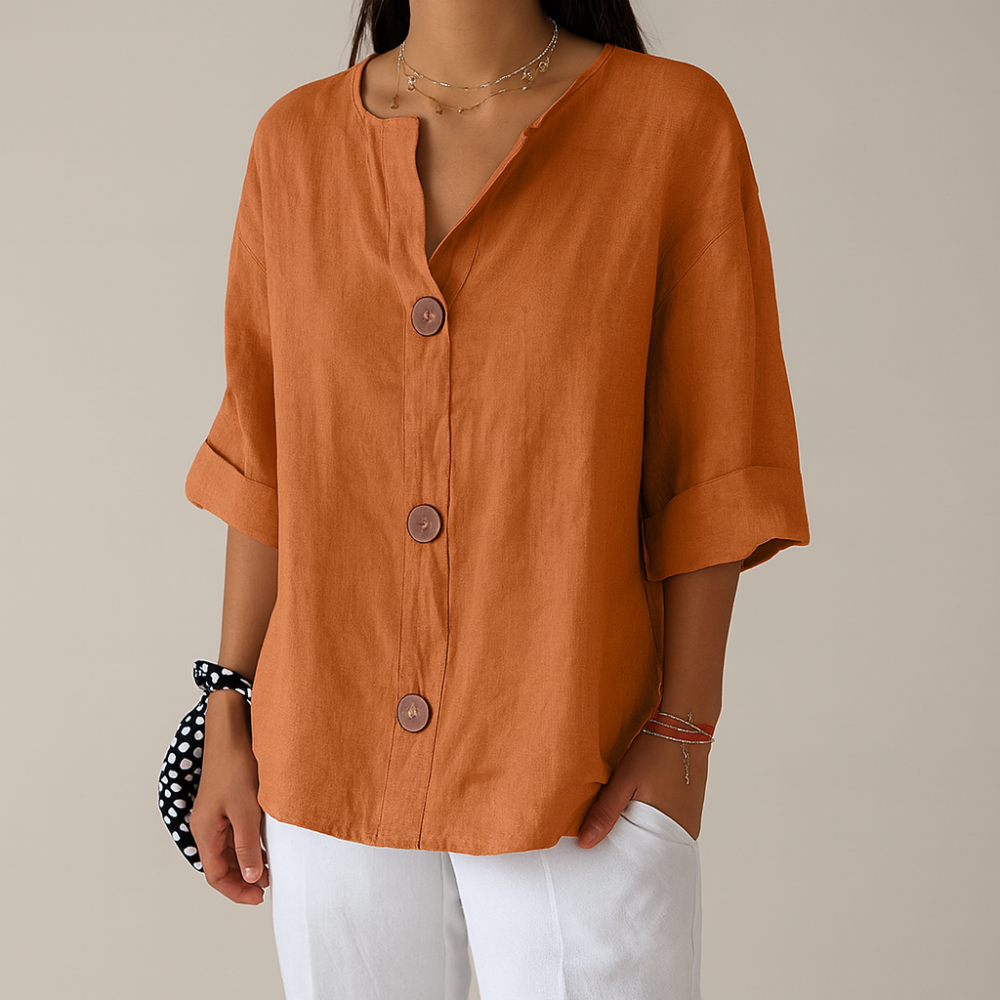 Casual linen blouse for timeless elegance