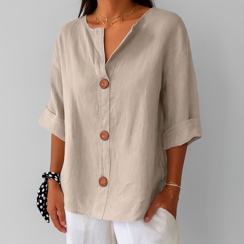 Casual linen blouse for timeless elegance