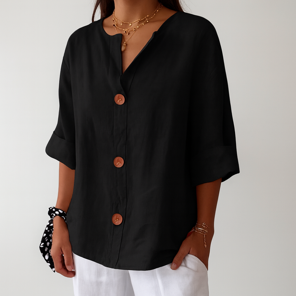 Casual linen blouse for timeless elegance