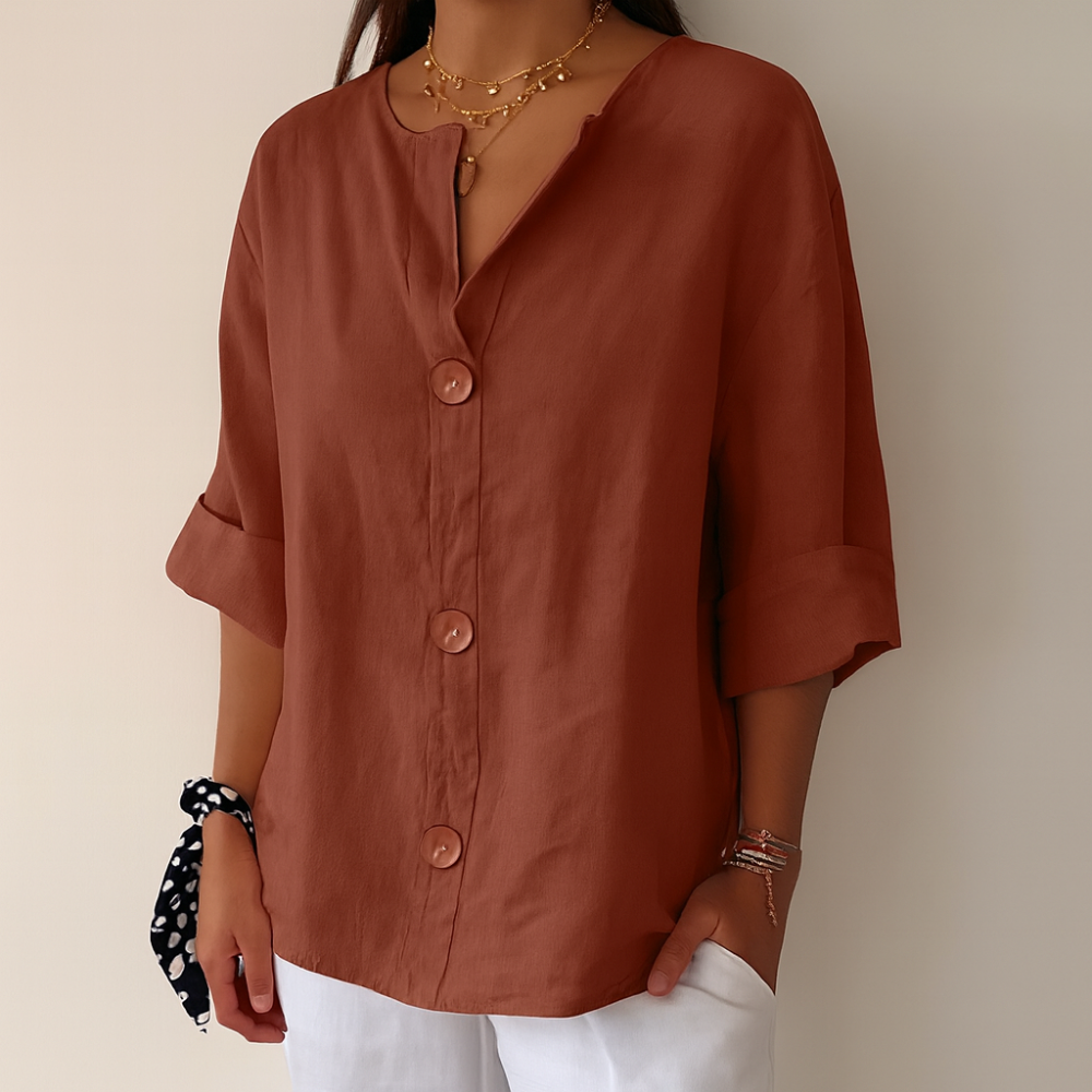 Casual linen blouse for timeless elegance