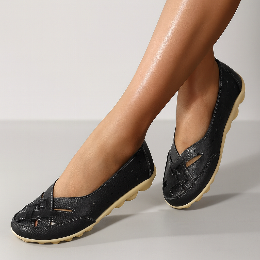 Serena - Orthopedic breathable leather moccasins