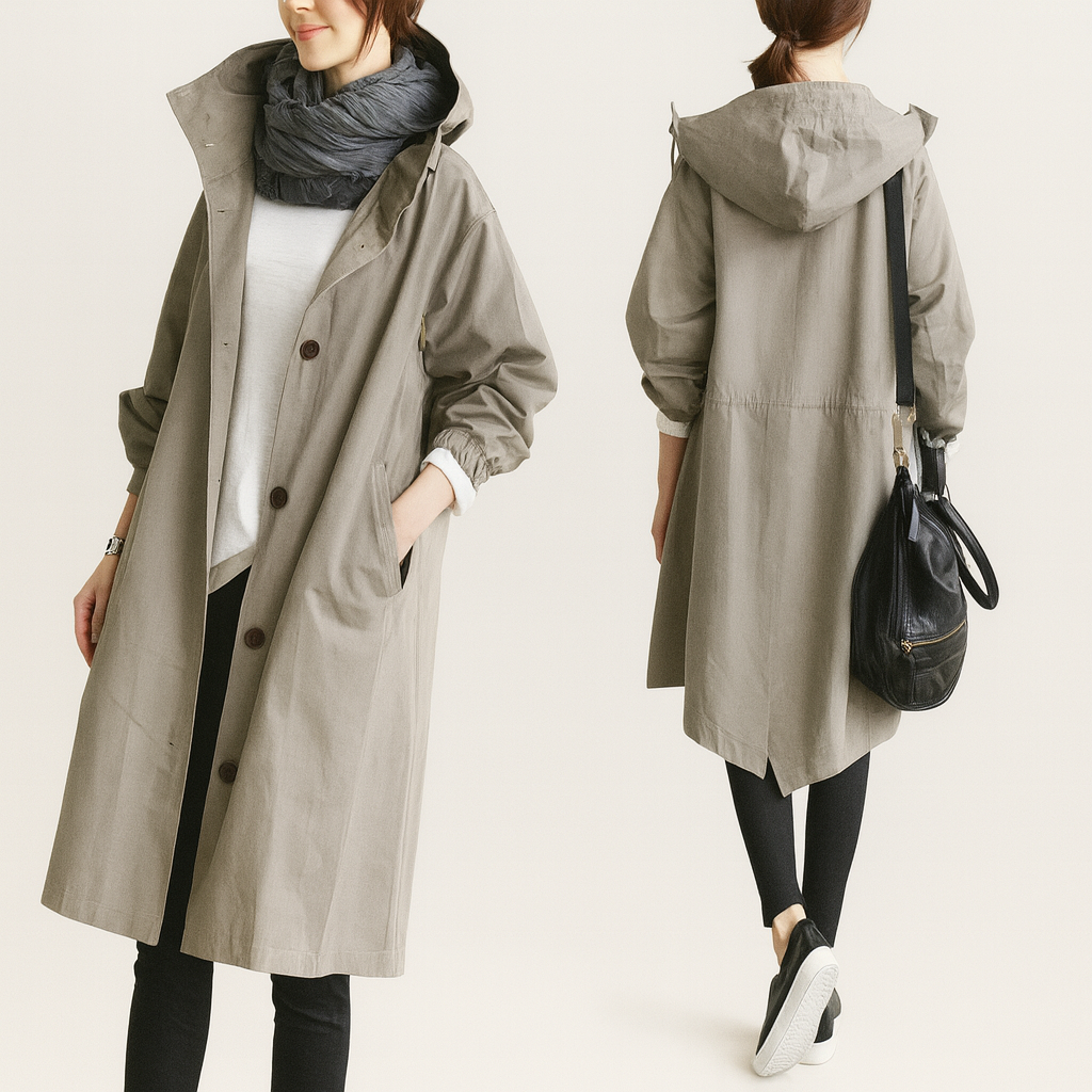 Trench Décontracté à Capuche