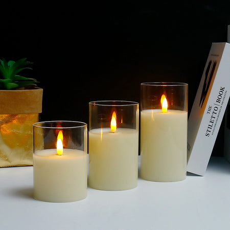 Flameless™ | Flameless candles with remote control (Set of 3 candles) 